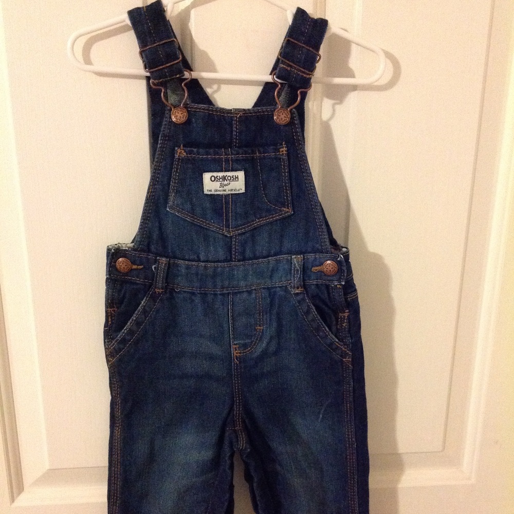 12M Oshkosh Hot pink fleece lined overalls